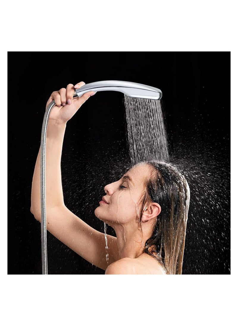 High Pressure Handheld Shower Head, 300 Holes Square Shower Head Sprayer, Saving Bathroom Shower Head Powerful Boosting Spray, Universal Interface