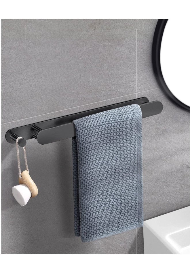 Towel Holder, Strong Self Adhesive Black Towel Rails Wall Mounted Stainles