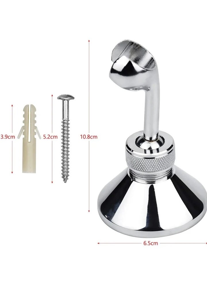 Shower Head Holder, Adjustable Removable Wall Bracket Zinc Alloy Bathroom Wand Mounted with Screw for Standard Handheld Hose