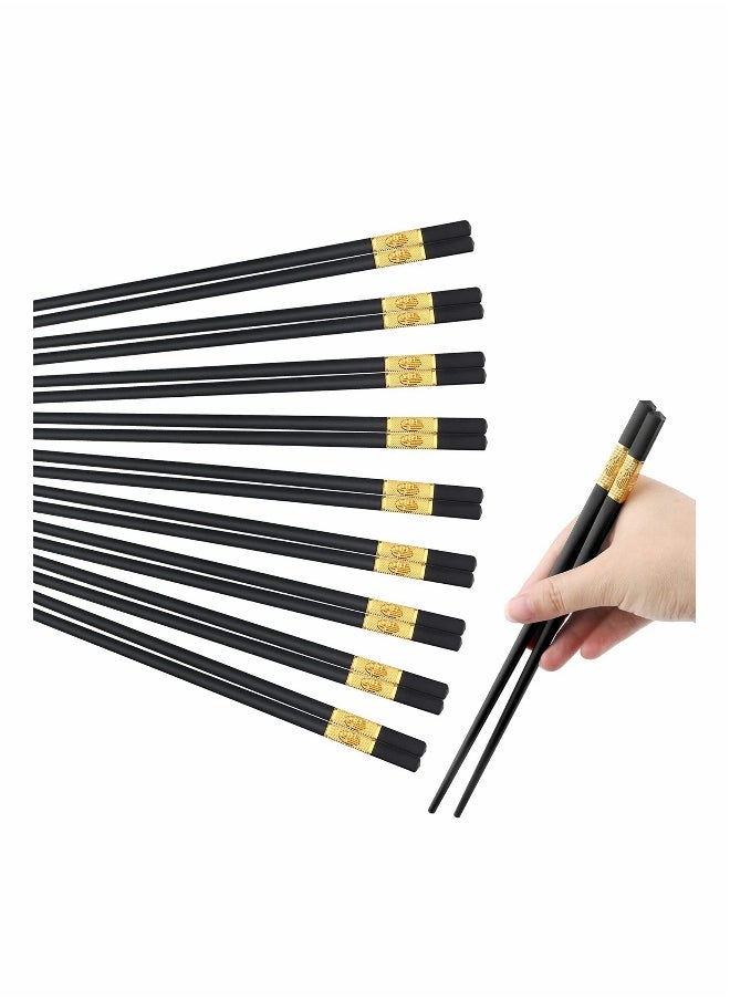 Durable Non-Slip Black Alloy Chopsticks Set