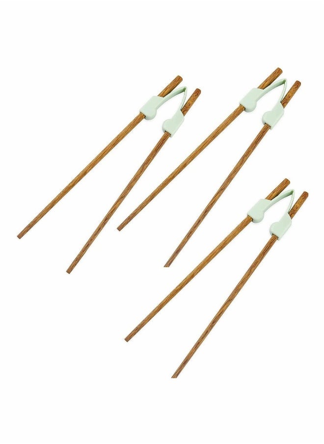 3Pcs Chopstick Helpers with 3 Pairs Non Slip Training Chopsticks