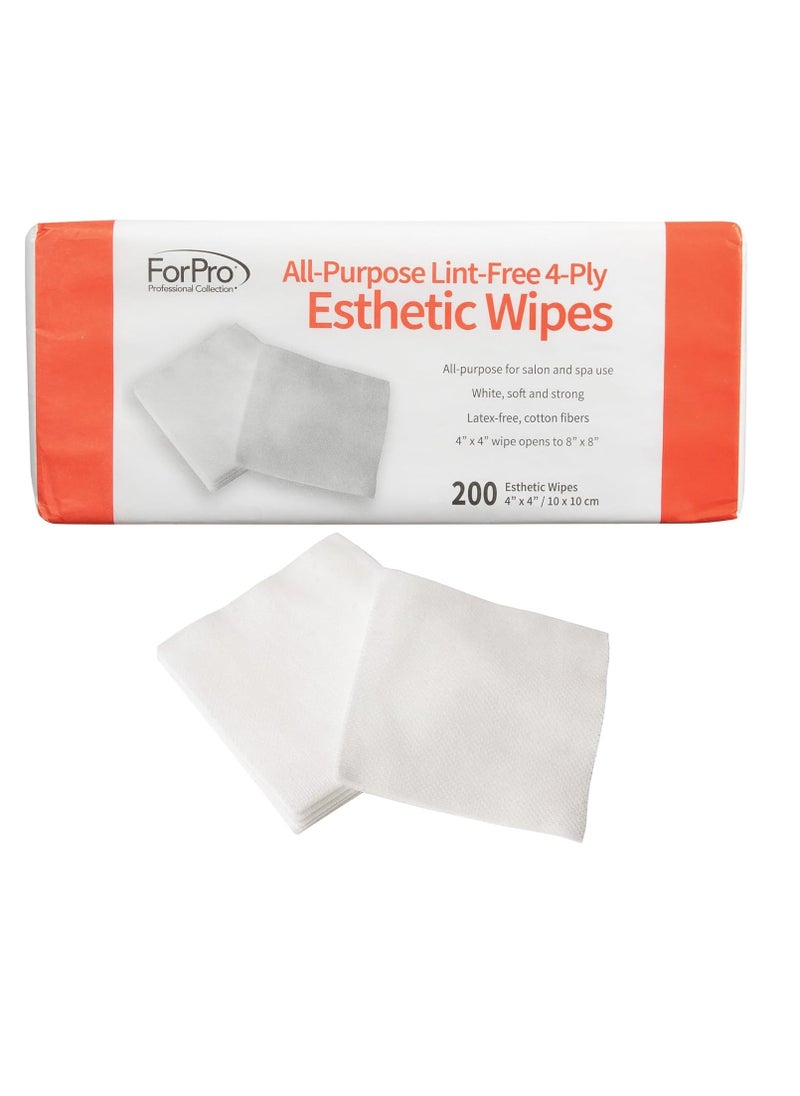 ForPro Professional Collection All-Purpose Lint-Free 4-Ply Esthetic Wipes, Non-Woven, For Salon and Spa Use, Soft, Strong and Durable, Latex-Free, 4