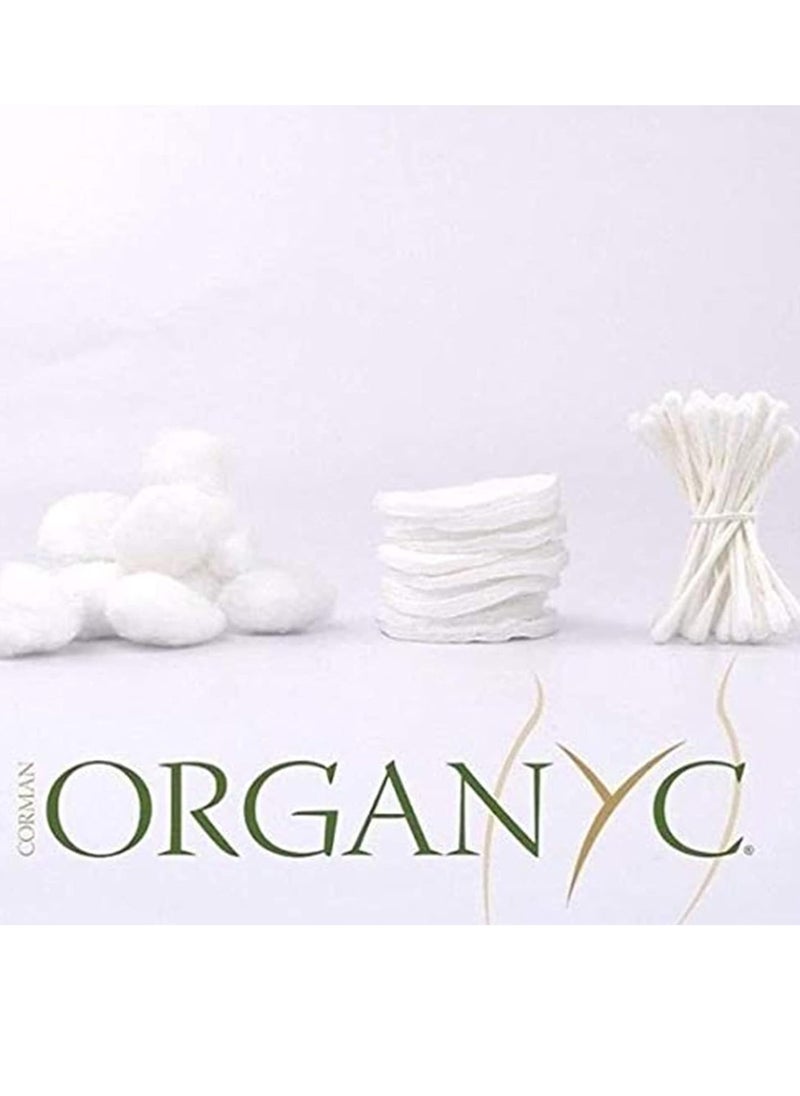 Organyc 100% Organic Cotton Rounds - Biodegradable Cotton, Chemical Free, For Sensitive Skin (70 Count) - Daily Cosmetics. Beauty and Personal Care