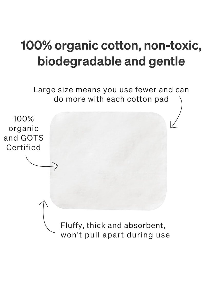 Baby Cotton Pads for Diaper Change, 360 Count, Ultra Soft 100% Organic Extra Large Cotton Pads for Baby Sensitive Skin, Lint-Free Premium Jumbo Size Cotton Pads, 100% Cotton Squares