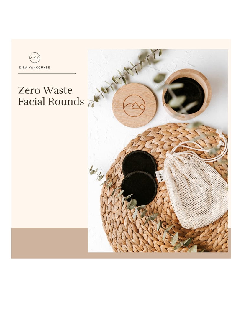 Eira's Reusable Makeup Remover Pads | With Washable Laundry Bag | Zero Waste Facial Round | Soft Reusable Face Pad | Large Bamboo Cotton Rounds for Toner | Bamboo Holder For Storage of Cleansing Wipes