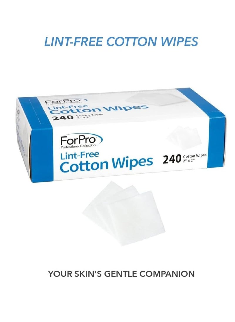 ForPro Professional Collection Lint-Free Cotton Wipes, 100% Pure Cotton Gauze, 2