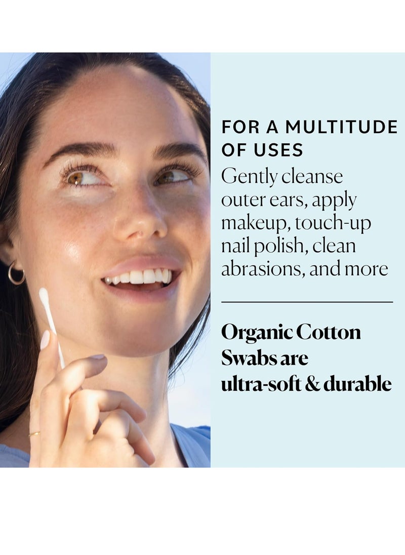 Sky Organics - Organic Cotton Swabs, 500 ct. - Ultra Soft Tips - Strong & Durable - Hypoallergenic - Chlorine Free - Sustainable - with Ebook - Natural, Vegan & Cruelty Free - Skin Care & Self Care