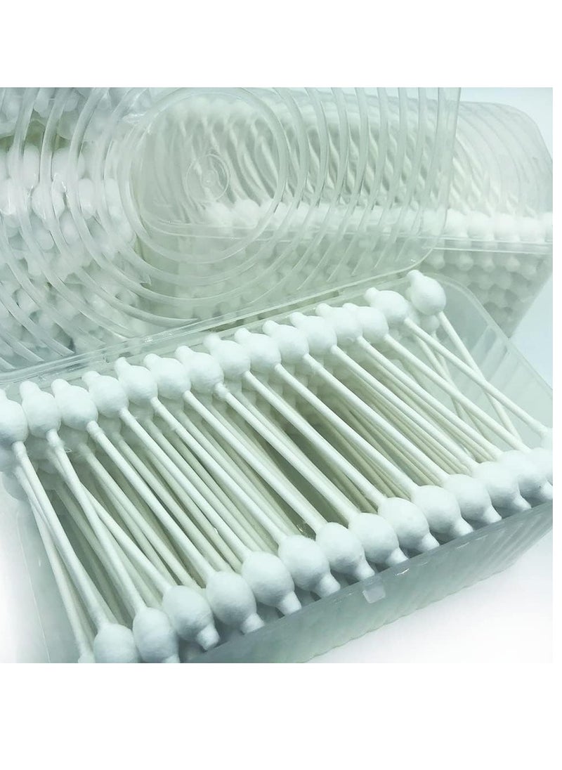 400pcs CGR Baby Safety Cotton Swabs with Large Tips for Newborn, Babies, Kids, Children, 100% Organic Cotton, White Paper Sticks, 5 Pack of 80 Swabs Total(2 Boxes and 3 Bags)