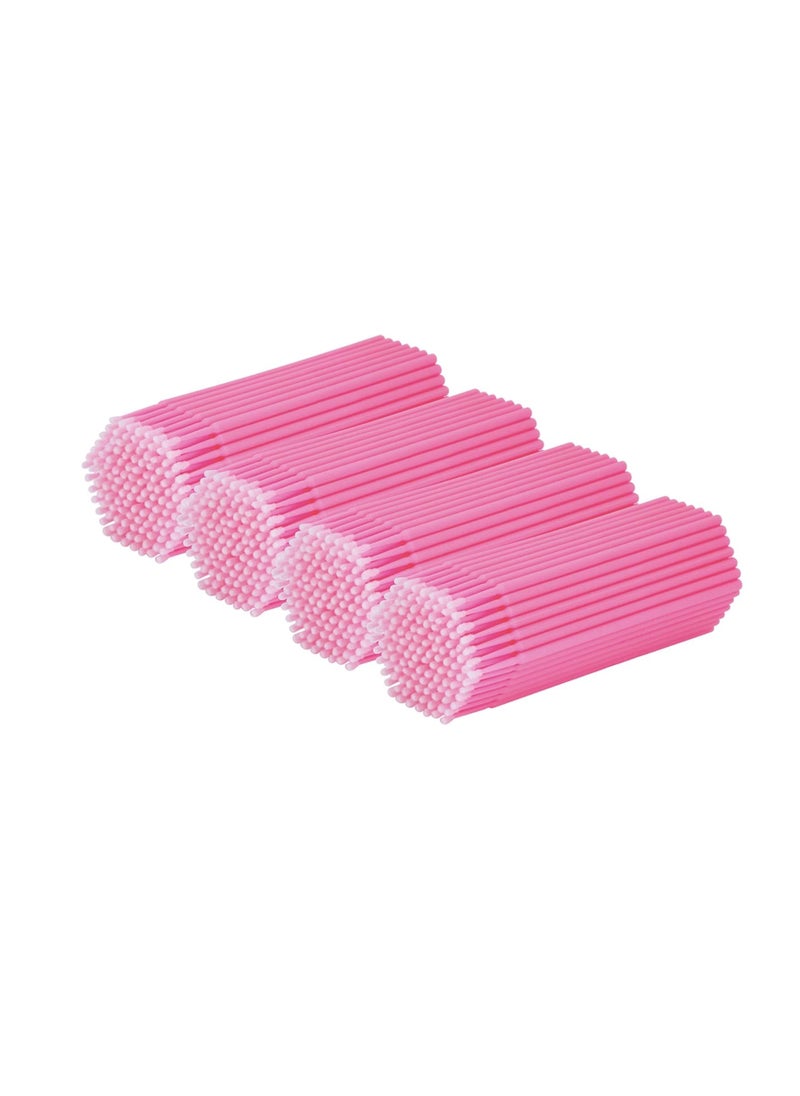 tifanso 400PCS Micro Cotton Swabs, Micro Swabs for Eyelash Extension, Disposable Micro Applicator Brush Micro Eyelash Swabs Pink(Head Diameter: 2.0mm)