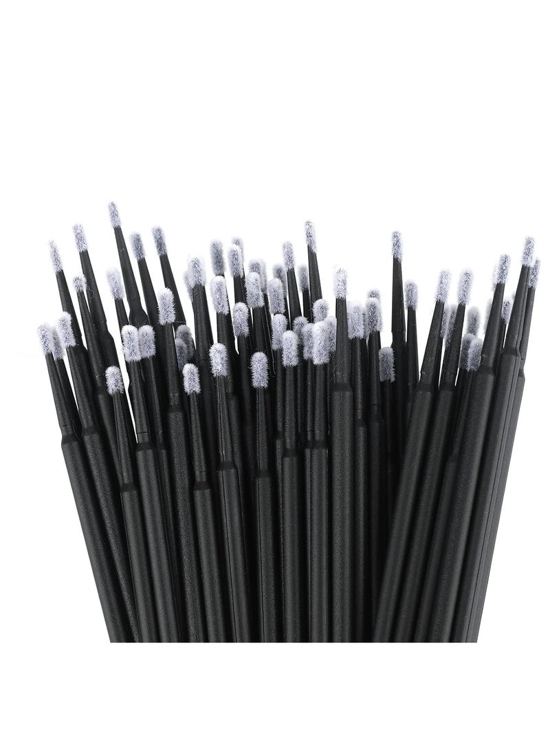 200PCS Micro Applicators, Black Micro Swabs for Eyelash Extensions, 2mm Microswab Applicators, Disposable Micro Cotton Swabs for Lash Extensions, Nails, and Makeup Clean (Black)
