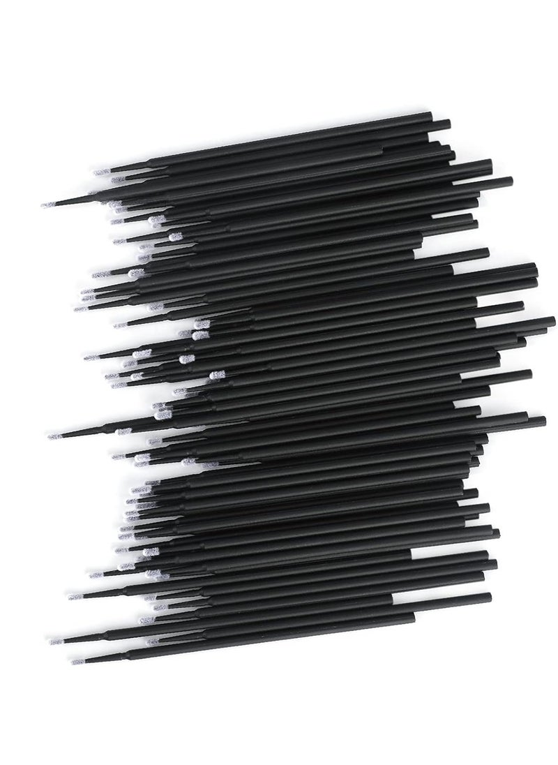 200PCS Micro Applicators, Black Micro Swabs for Eyelash Extensions, 2mm Microswab Applicators, Disposable Micro Cotton Swabs for Lash Extensions, Nails, and Makeup Clean (Black)
