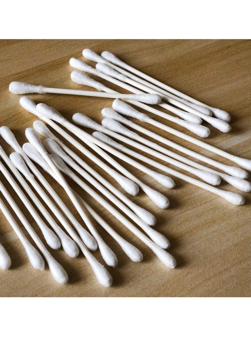 400pcs CGR Organic Cotton Swabs, 100% Cotton Double-Tipped, White Paper Sticks(compostable), Travel Pack(8 Pack of 50 Swabs Total)