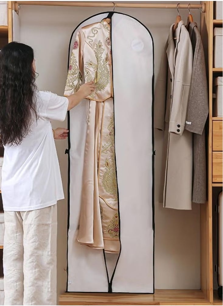 Garment Bags for Hanging Clothes 2 PCS Garment Storage Bags Suit Bags Dress Bag for Storage Hanging Clothes Covers Storage Protector Long Dress Bags for Gowns Closet Storage and Travel