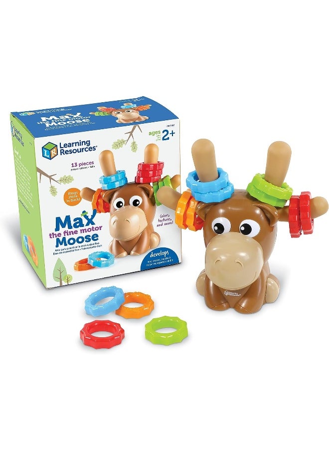 Learning Resources Max the Fine Motor Moose - 13 Pieces, Ages 2+ Toddler Learning Toys, Fine Motor Toy for Toddlers, Preschool Toys, M