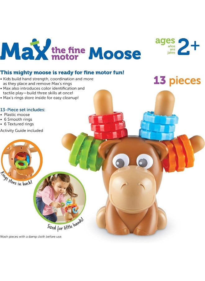 Learning Resources Max the Fine Motor Moose - 13 Pieces, Ages 2+ Toddler Learning Toys, Fine Motor Toy for Toddlers, Preschool Toys, M