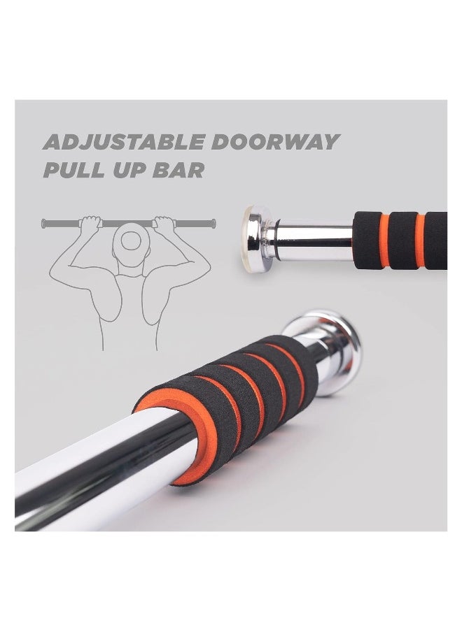 Door Pull Up and Chin Up Bar Fitness Strength Training  Bar 62 to 100cm