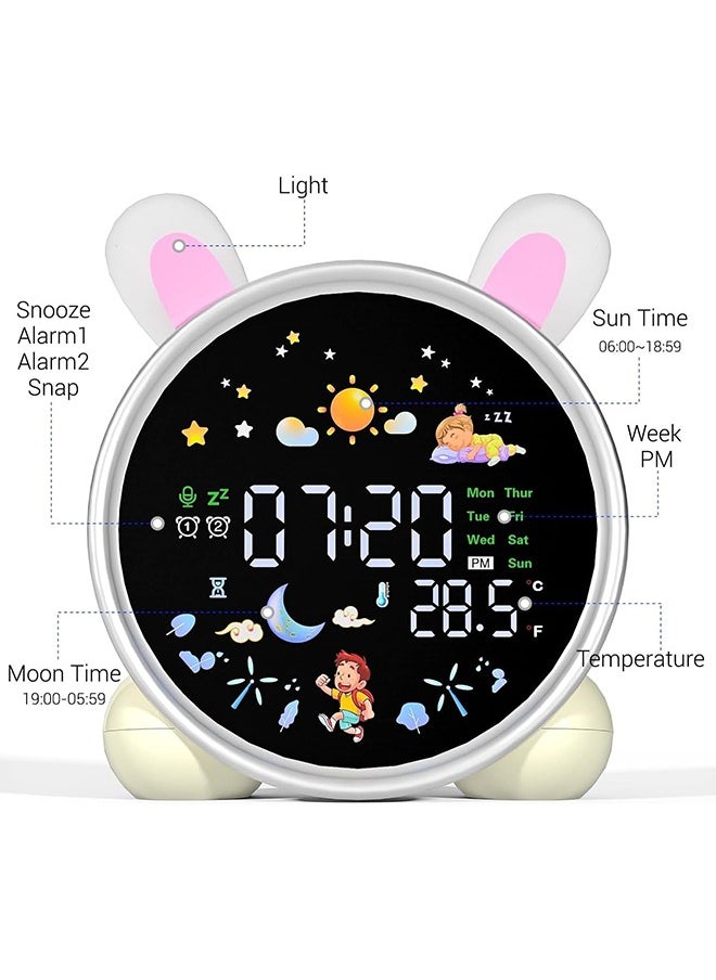 Digital Alarm Clock for Kids Alarm Digital for Bedroom Night Light Clock for Toddler Table clock With Sleep Training and Sound Machine Birthday Gift for Teen Boys Girls 3 4 5 6 7 8 Years Old