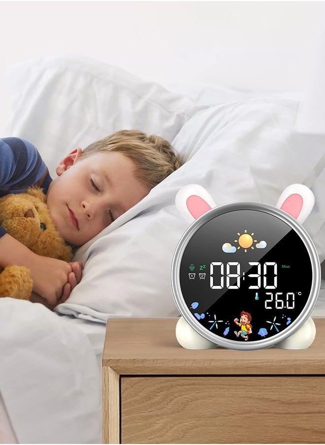 Digital Alarm Clock for Kids Alarm Digital for Bedroom Night Light Clock for Toddler Table clock With Sleep Training and Sound Machine Birthday Gift for Teen Boys Girls 3 4 5 6 7 8 Years Old