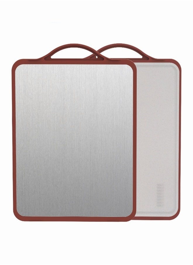 Double Sided Cutting Board,304 Stainless Steel Cutting Boards for Kitchen with Juice Groove, Dishwasher Safe, Knife friendly, Grinding Area 41*30.5 CM