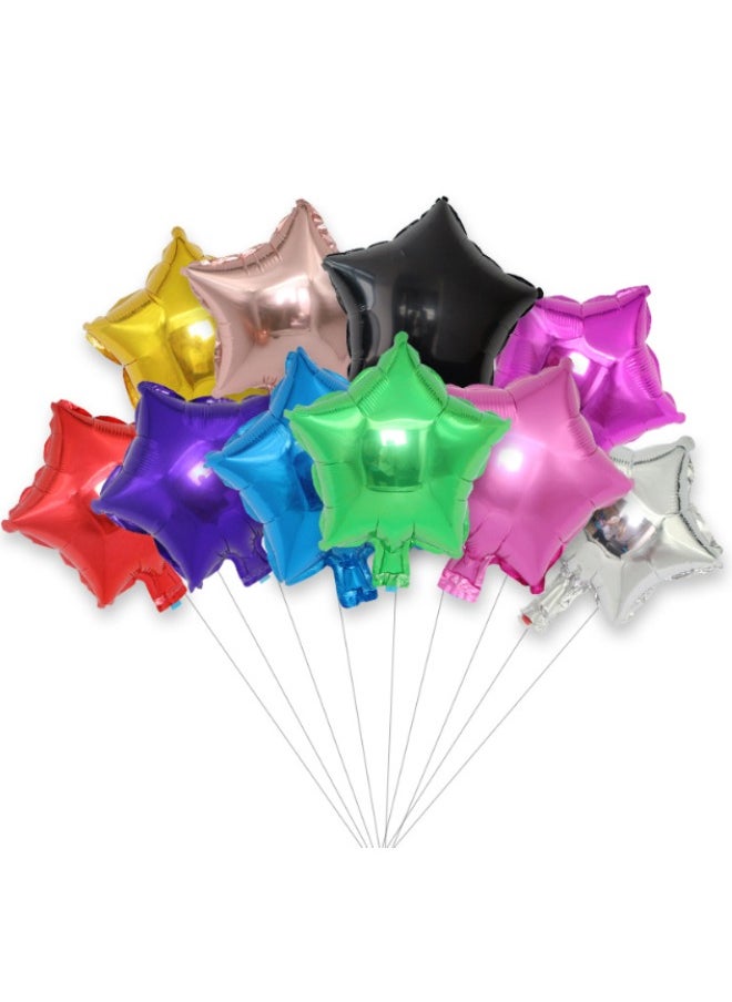 50 Piece Star Shaped Foil Balloons 10 inch, Multicolored Balloons Colorful Aluminum Foil Mylar Holiday Balloons Decoration for Party Supplies, Birthday, Wedding, Baby Shower, Anniversaries