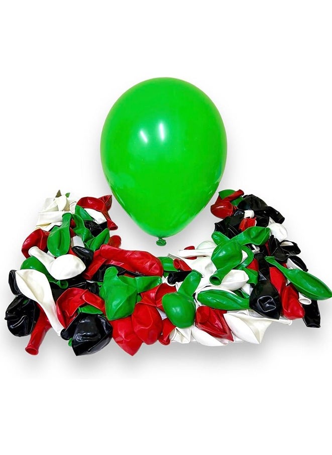 UAE Flag Color Balloons 100Pcs Natural Rubber Latex 12inch STANDARD Quality UAE National Day Balloons Party Day(UAE Flag Balloons 100Pcs)