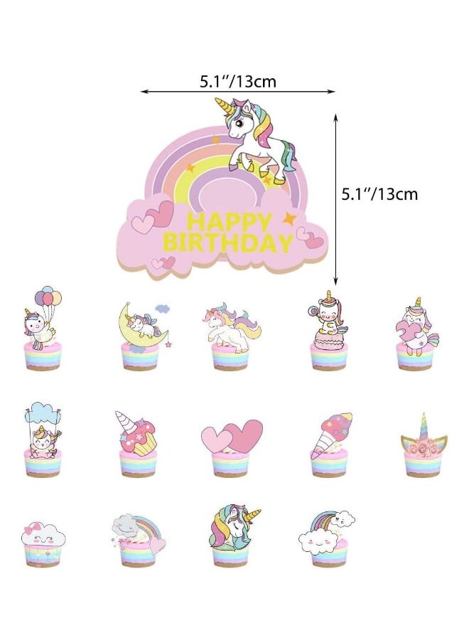 Unicorn Birthday Decorations Happy Party Balloons Banner Supplies Large Decor For Boys Men Kids Baby Shower