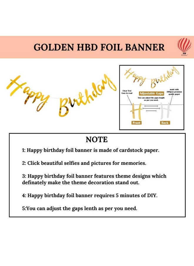 Pastel Pink Birthday Balloon Decoration Kit Pink Gold Balloons Combo With Birthday Card Stock Paper Banner, Balloon Arch Stirp, Pump For Girls Birthday Decorations, 65 Pieces
