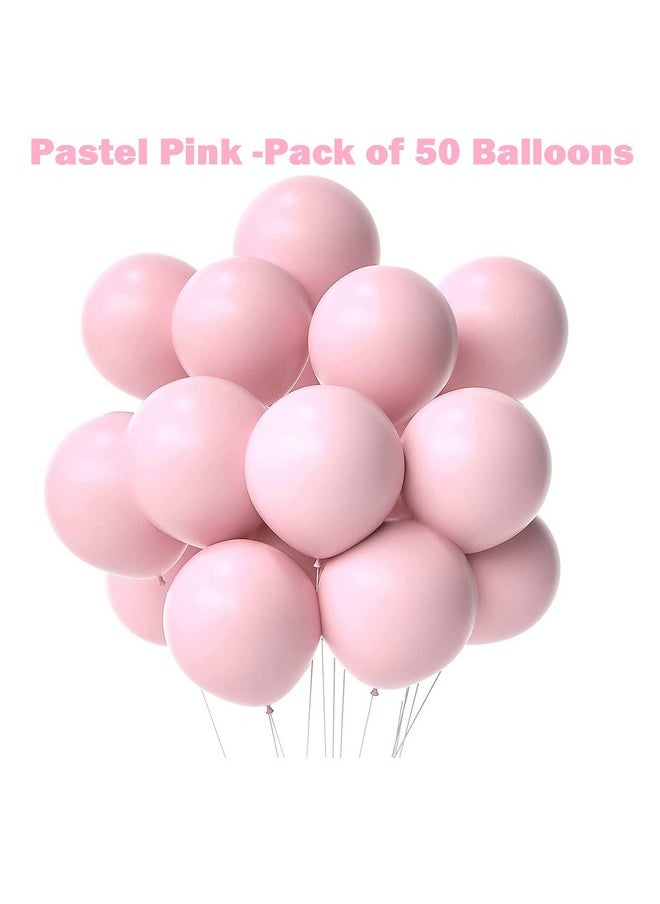 Pastel Pink Birthday Balloon Decoration Kit Pink Gold Balloons Combo With Birthday Card Stock Paper Banner, Balloon Arch Stirp, Pump For Girls Birthday Decorations, 65 Pieces