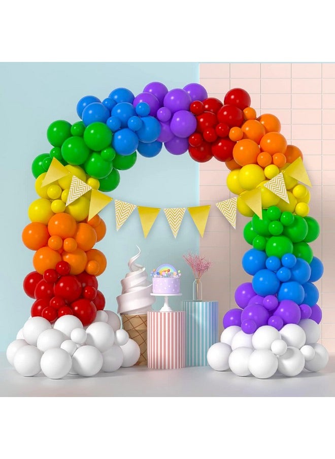 Cardstock Rainbow Theme Birthday Balloons-Pack Of 73 Birthday Decoration Items|Multicolor Balloon Decoration For Birthday|Birthday Decoration Items For Kids|Rainbow Balloons For Birthday