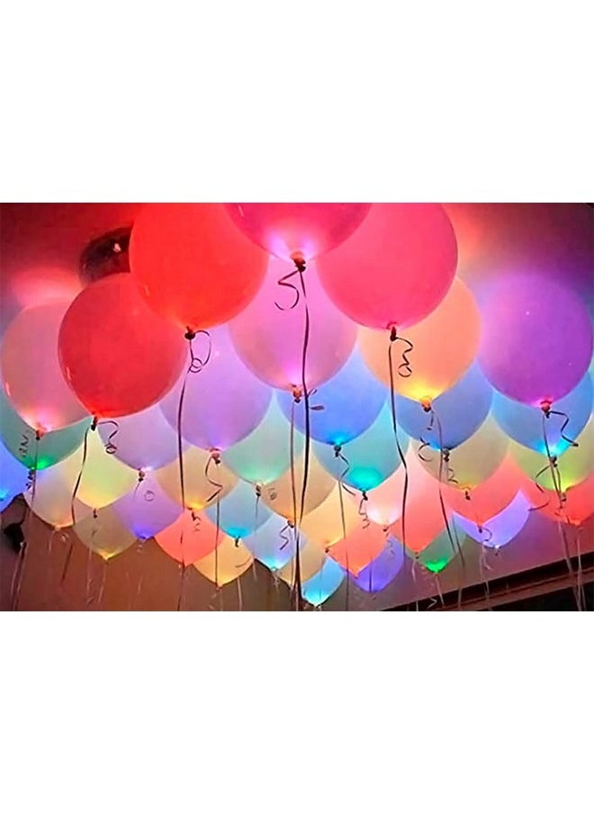 Led Light Balloons For Decortaion - 25 Pcs Led Balloons For Birthday | Balloons For Decorations | Birthday Multicolor Balloons | Light Balloons For Decorations - Rubber