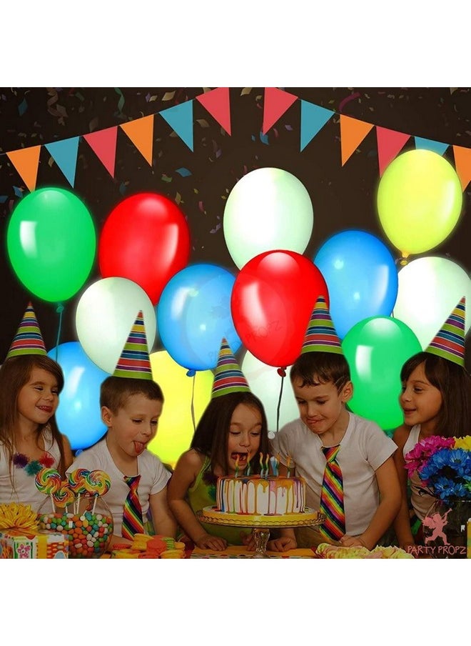 Led Light Balloons For Decortaion - 25 Pcs Led Balloons For Birthday | Balloons For Decorations | Birthday Multicolor Balloons | Light Balloons For Decorations - Rubber