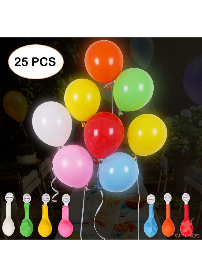 Led Light Balloons For Decortaion - 25 Pcs Led Balloons For Birthday | Balloons For Decorations | Birthday Multicolor Balloons | Light Balloons For Decorations - Rubber