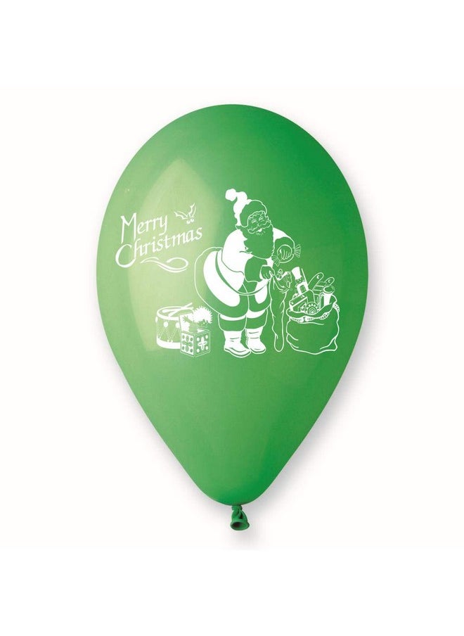 100 Pcs Christmas Decorations Items Balloons For Party Decorations, Red White And Green Latex Balloons For Christmas Party Supplies Favors, Santa Balloon Decoration Printed Balloons