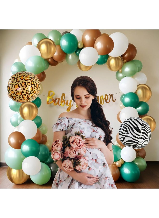 Baby Shower Decoration Items - 65Pcs | Jungle Theme Decoration | Mom To Be Decoration Items | Baby Shower Balloons | Baby Shower For Mom To Be | Baby Shower Banner (Cardstock, Latex, Foil)