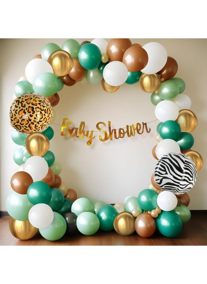 Baby Shower Decoration Items - 65Pcs | Jungle Theme Decoration | Mom To Be Decoration Items | Baby Shower Balloons | Baby Shower For Mom To Be | Baby Shower Banner (Cardstock, Latex, Foil)