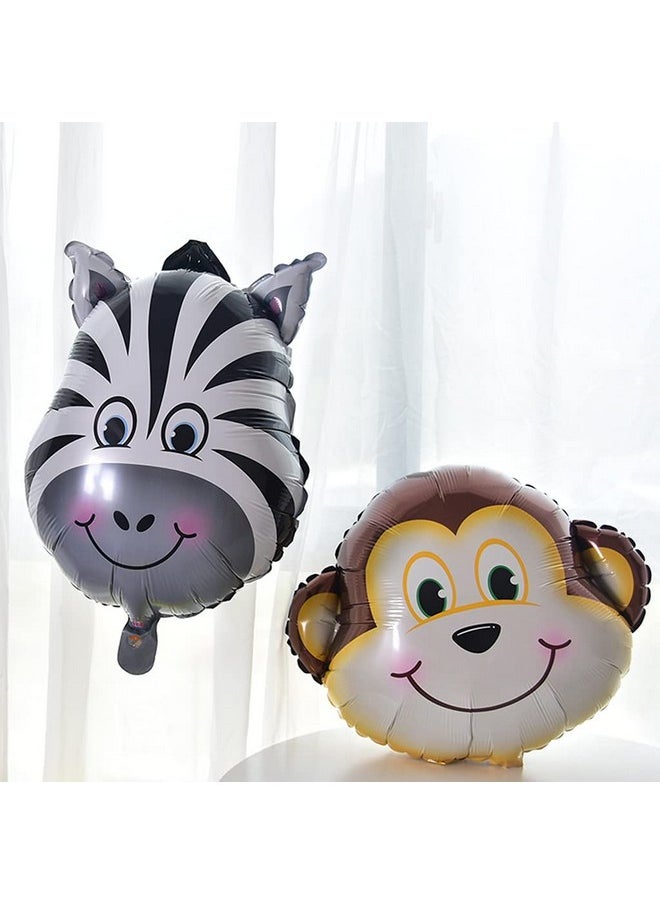 Jungle Theme Foil Balloons - Set Of 6Pcs | Animal Theme Birthday Party Decorations | Birthday Decoration Items For Girls And Boys | Animal Foil Balloons | Balloon Decoration For Birthday