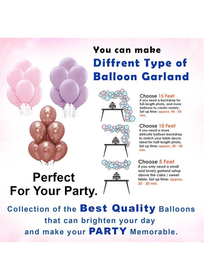 Birthday Decoration Items For Girls - 60 Pcs Balloons For Birthday Decorations | Birthday Decorations For Kids | Purple Birthday Decorations Kit | Bday Balloons Rose Gold, Purple, Pink