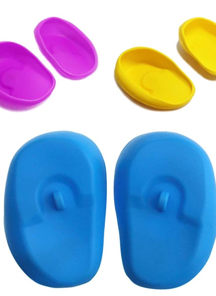 3 Pairs Reusable Soft Plastic Earmuffs Avoid Stains Silicone Ear Cover Protector Hairdressing Ear Caps Waterproof Soft Ear Cover Beauty Tool for Hair Dyeing...