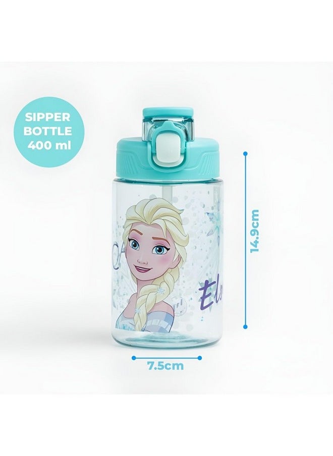 Licensed Kids' Straw Sipper Water Bottle - 400Ml Bpa-Free, Durable, Leak-Proof, Ideal For School & Travel