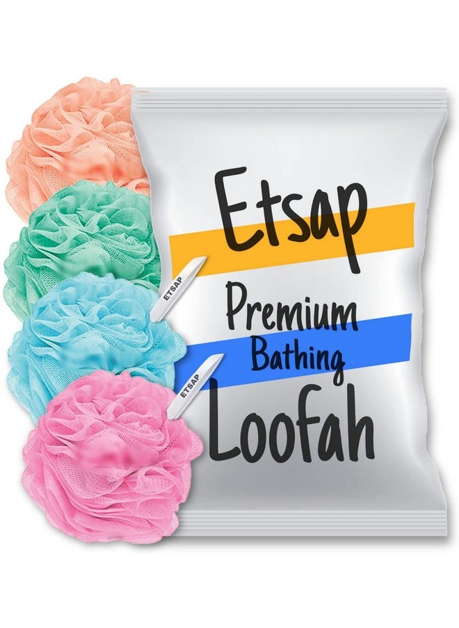 Premium Bathing Round Loofah For Men And Women (Pack Of 4)(Color May Very)