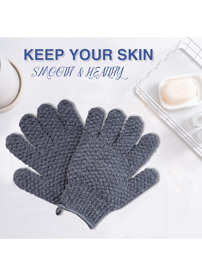 2 Pairs Exfoliating Gloves,Shower Gloves For Women Men,Wash Gloves For Shower,Deep Cleansing Exfoliating Mitt Bath Glove Wash Dead Skin Remover Exfoliating Body Scrubber(Multicolour)