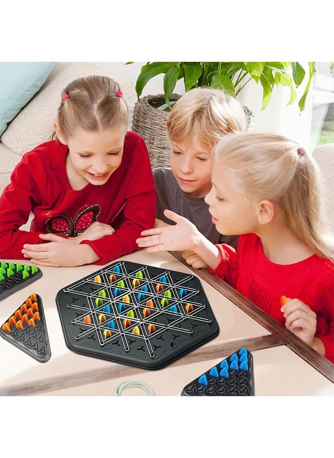 Chain Triggle game, interactive triggle board game, chain triangle chess game, triggle game rubber bands, triangle chess board game, triggle board game suitable