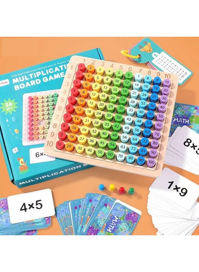 Multiplication Board Game With Flash Cards & Table Recites Learning Toys For 6 + Years Old Boys & Girls Educational Games