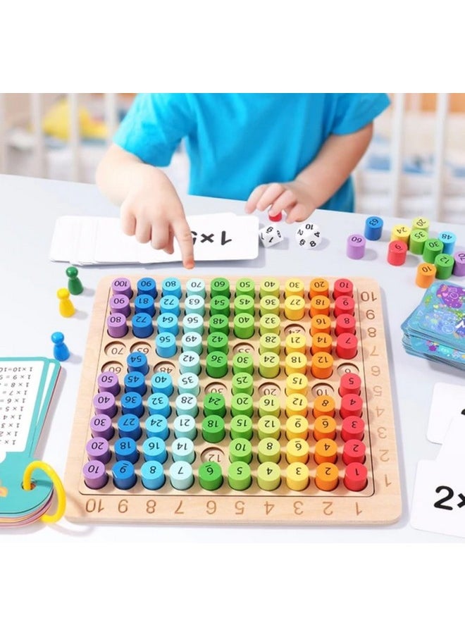 Multiplication Board Game With Flash Cards & Table Recites Learning Toys For 6 + Years Old Boys & Girls Educational Games