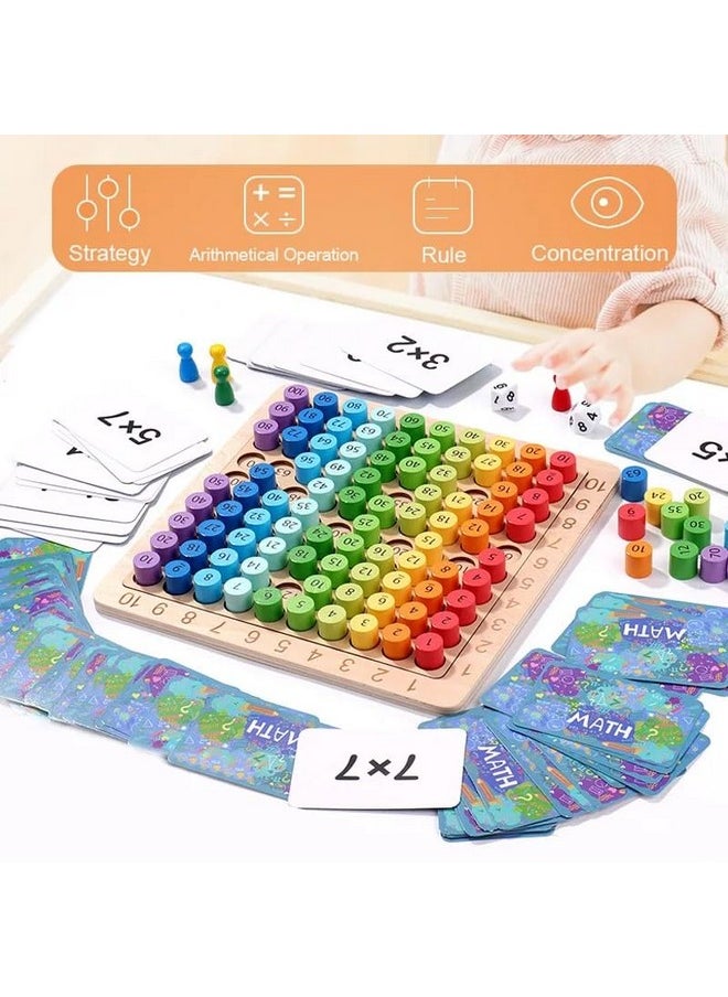 Multiplication Board Game With Flash Cards & Table Recites Learning Toys For 6 + Years Old Boys & Girls Educational Games