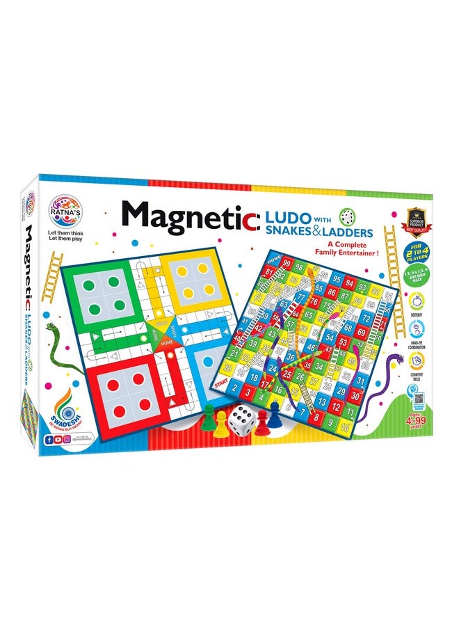 Magnetic Snakes And Ladders With Ludo Board Game For Kids And Family Fun