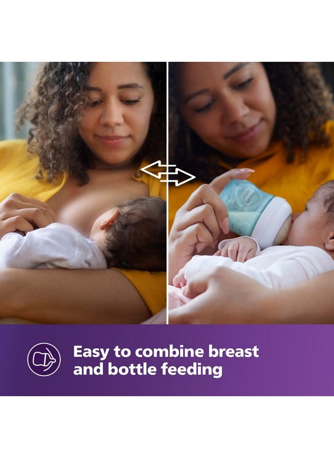 Ps Avent Blue Natural Baby Feeding Bottle | No.1 Brand Recommended By Moms Worldwide | Ideal For 1 Months+| Natural Response Technology Mimics Breastfeeding | Uniquely Designed Nipple Releases Milk Only When Baby Drinks | Pack Of 1 | Blue | Scy903/21