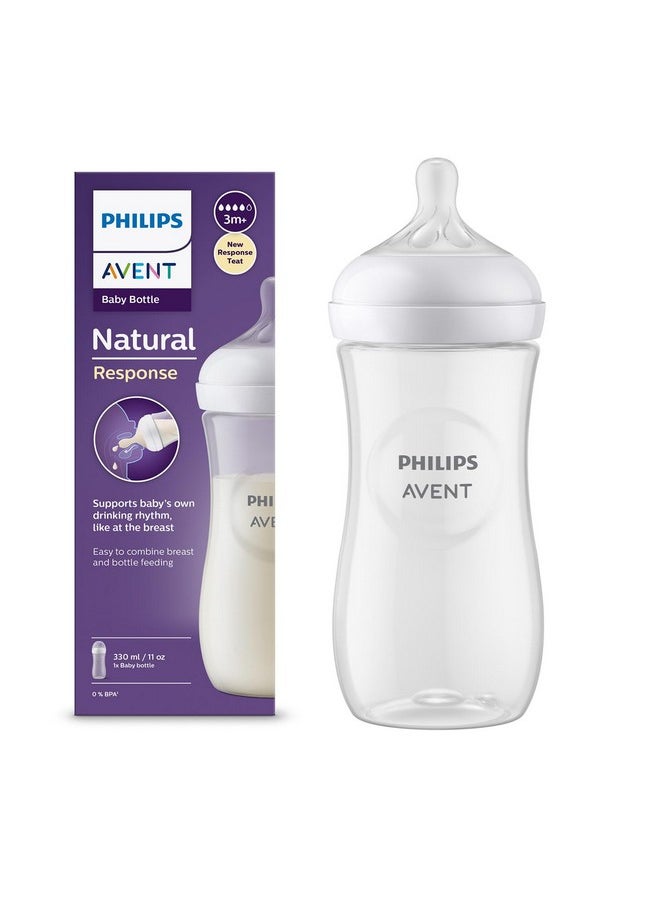 Ps Avent Natural Response Baby Feeding Bottle - 330Ml Baby Milk Bottle, Bpa Free For Babies With 3M+ Teat (Model Scy906/01) (Pack Of 1)