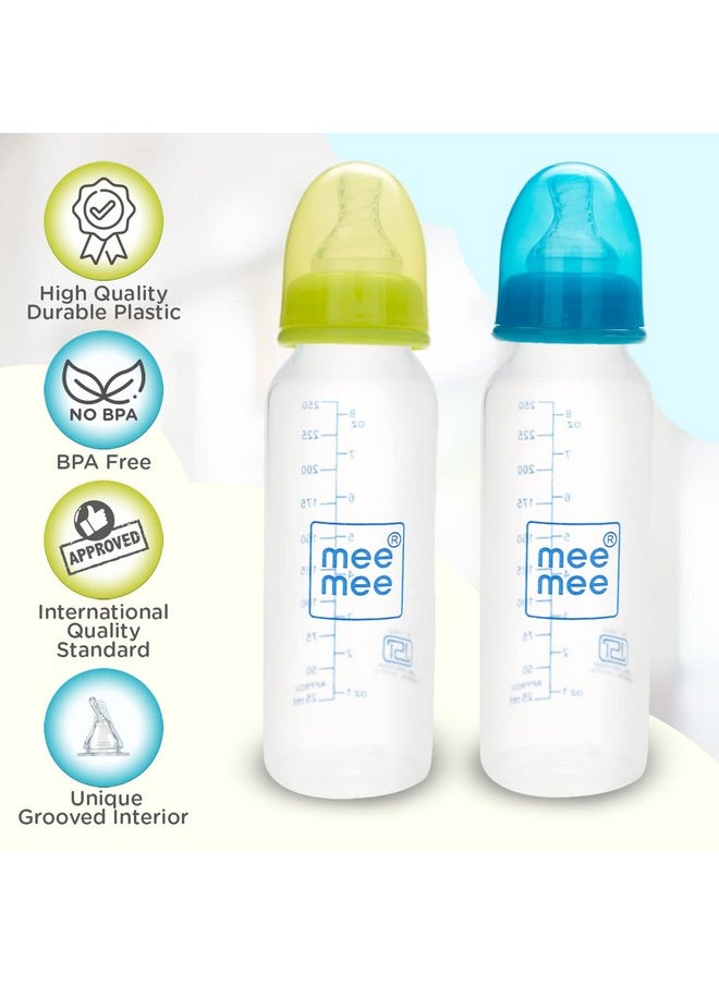 Eazy Flo Premium Baby Feeding Bottle (250 Ml, Blue/Green)