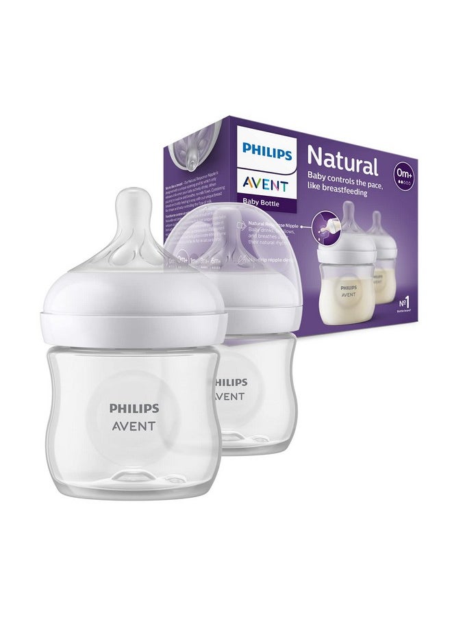 Ps Avent Natural Baby Feeding Bottle | No.1 Brand Recommended By Moms Worldwide | Ideal For 0 Months+| Natural Response Technology Mimics Breastfeeding | Uniquely Designed Nipple Releases Milk Only When Baby Drinks | Pack Of 2 | Scy900/02